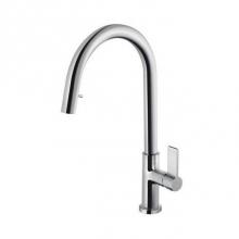 Hamat FIPD-2000-PC - Fin Dual Function Hidden Pull Down Kitchen Faucet in Polished Chrome