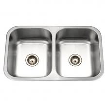 Hamat GOR-3221D-20 - Undermount Stainless Steel 50/50 Double Bowl Kitchen Sink
