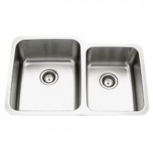 Hamat GOR-3221DR-1 - Undermount Stainless Steel 60/40 Double Bowl Kitchen Sink , Small Bowl