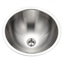 Hamat HAL-OFA-17RLU-1 - Conical Undermount Stainless Steel Lavatory Sink with Overflow