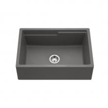 Hamat SIO-3320SAW-SL - Granite Apron-Front Workstation Kitchen Sink, Slate