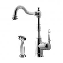 Hamat NOSP-4000-PC - Traditional Brass Single Lever Faucet with Side Spray in Polished Chrome
