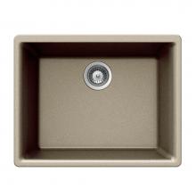 Hamat SIO-2418SU-TA - Undermount Single Bowl Granite Kitchen Sink, Taupe