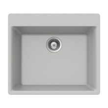Hamat SIO-2420ST-TH - SiOStone 24'' Topmount Single Bowl Granite Kitchen Sink, Thunder