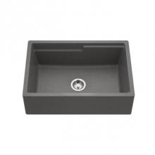 Hamat SIO-3020SAW-SD - Granite Apron-Front Workstation Kitchen Sink, Sand
