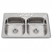 Hamat TADA-3322DT-5.5-4-20 - Revive 33''  ADA Topmount Stainless Steel 4-hole Sink, 5-1/2'' Depth, Bulk Pac