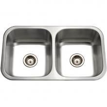 Hamat VIT-3218D-1 - Undermount Stainless Steel 50/50 Double Bowl Kitchen Sink