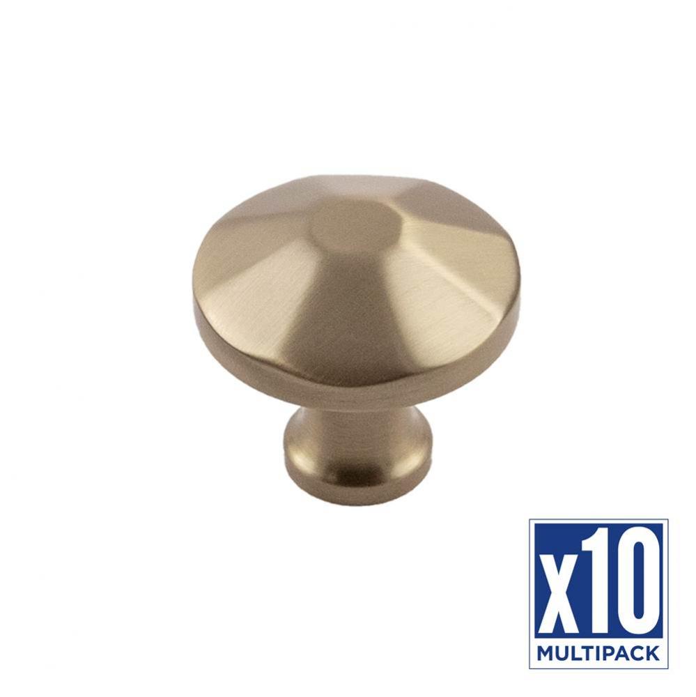 Facette Collection Knob 1-3/8 Inch Diameter Champagne Bronze Finish (10 Pack)