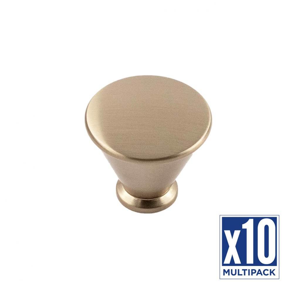 Facette Collection Knob 1-1/4 Inch Diameter Champagne Bronze Finish (10 Pack)