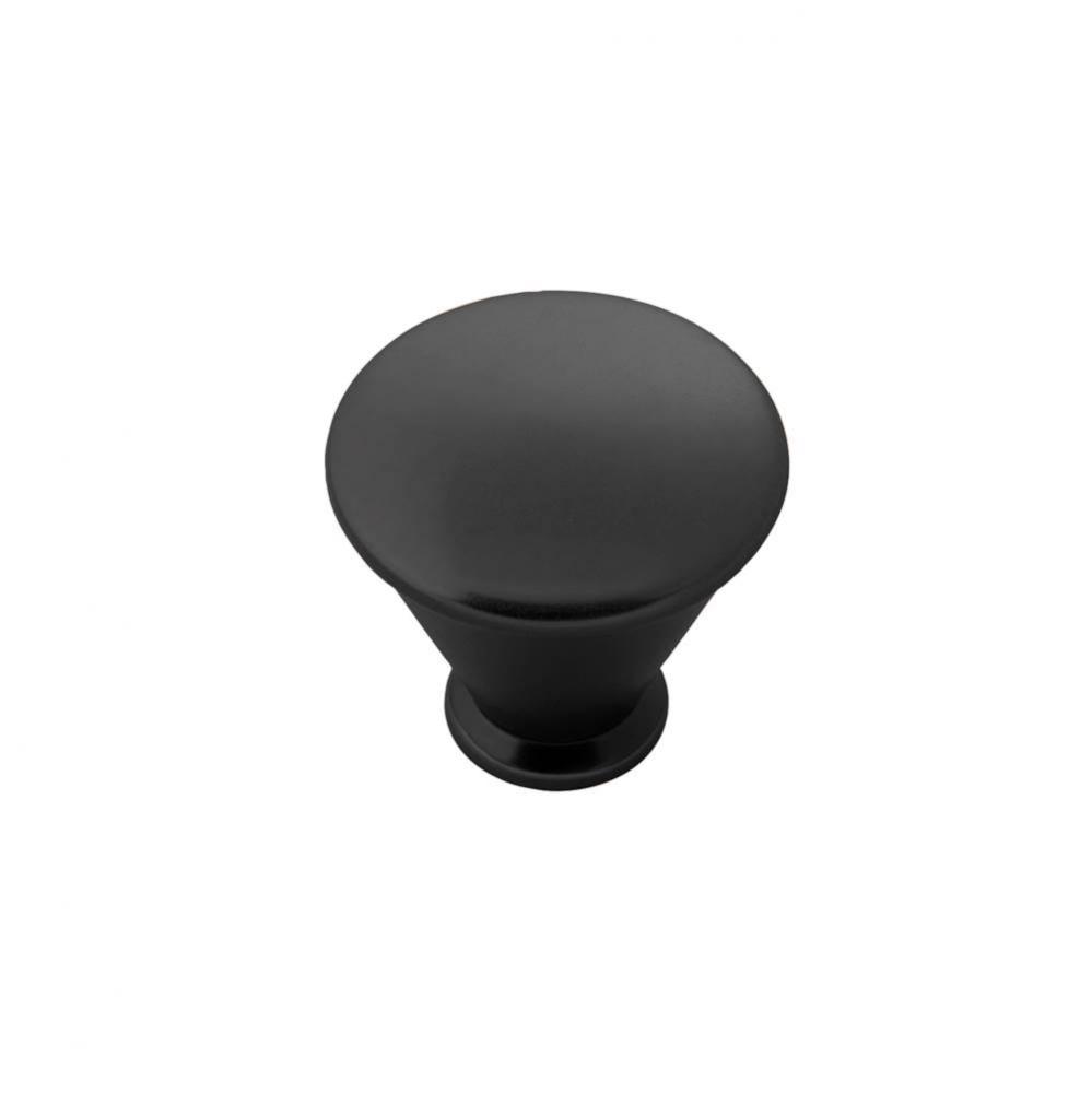 Facette Collection Knob 1-1/4 Inch Diameter Matte Black Finish
