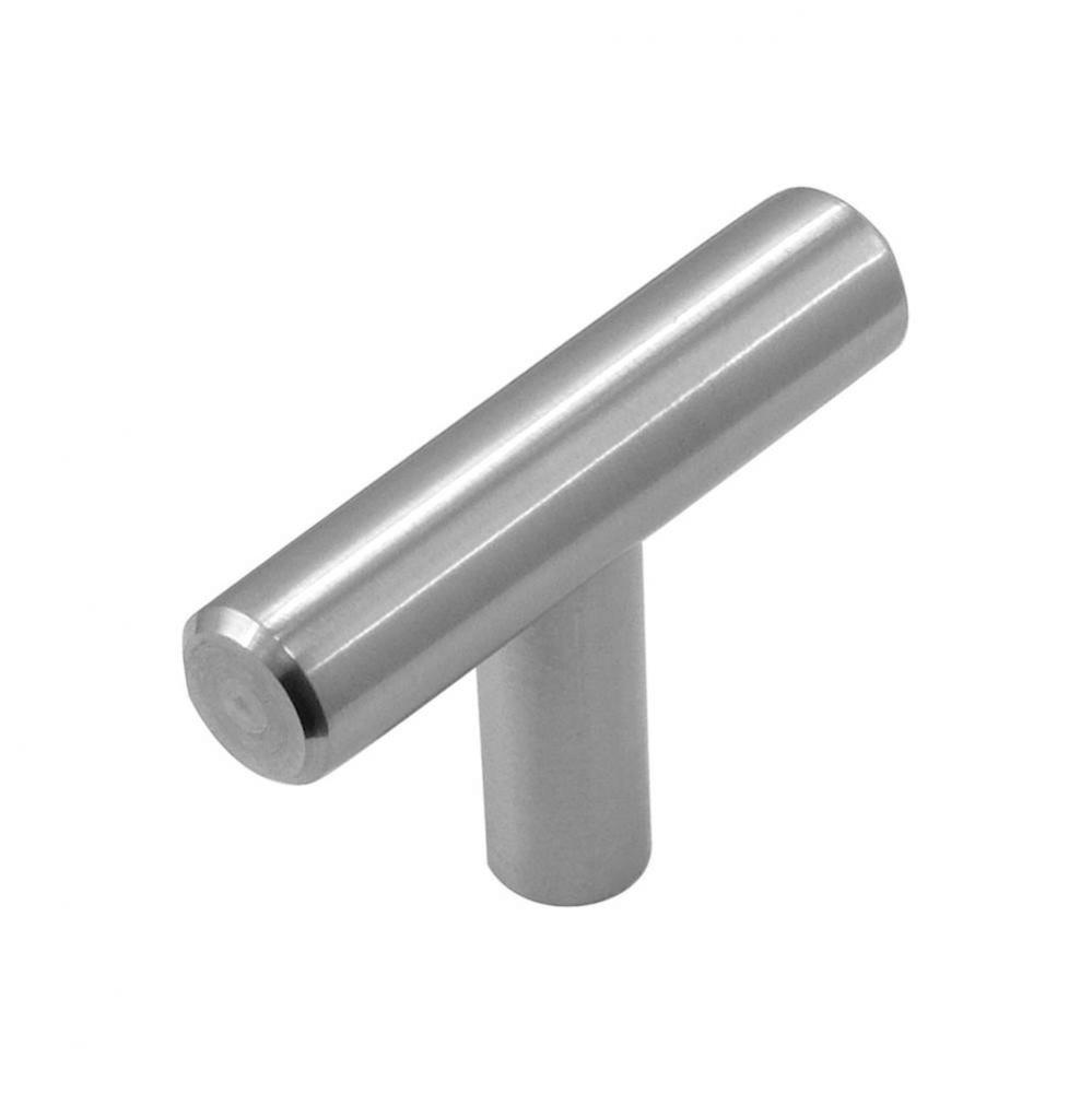 Contemporary Bar Pulls Collection T-Knob 2 Inch x 1/2 Inch Stainless Steel Finish (10 Pack)