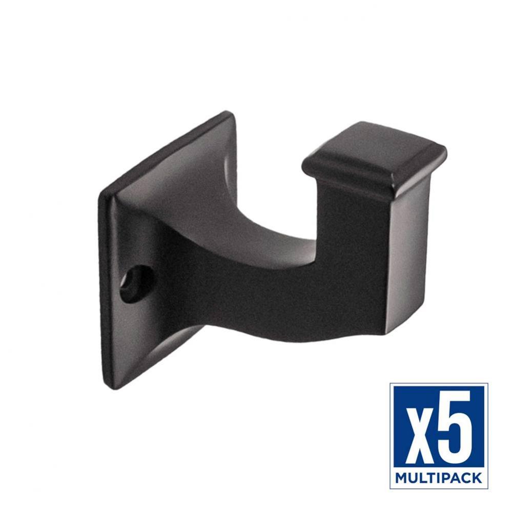 Studio II Collection Hook 1-1/8 Inch Center to Center Matte Black Finish (5 Pack)