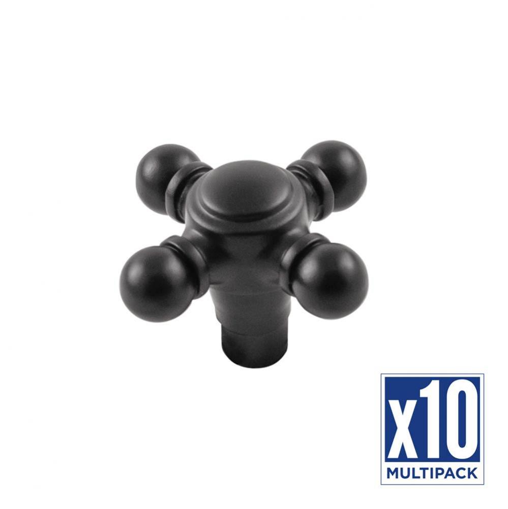 Fuller Collection Knob 1-11/16 Inch x 1-11/16 Inch Matte Black Finish (10 Pack)