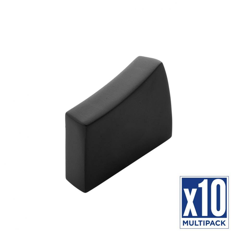 Flex Collection Knob 1-7/16 Inch x 9/16 Inch Matte Black Finish (10 Pack)