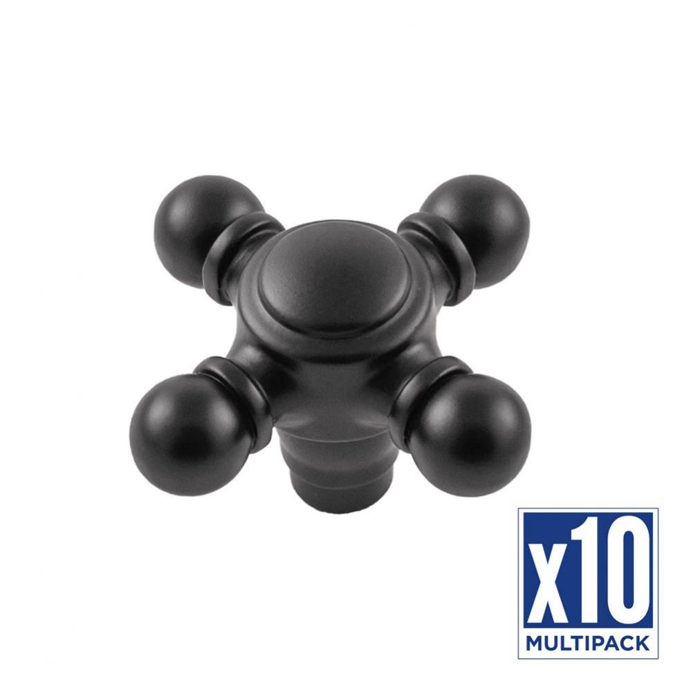 Fuller Collection Knob 2-1/8 Inch x 2-1/8 Inch Matte Black Finish (10 Pack)