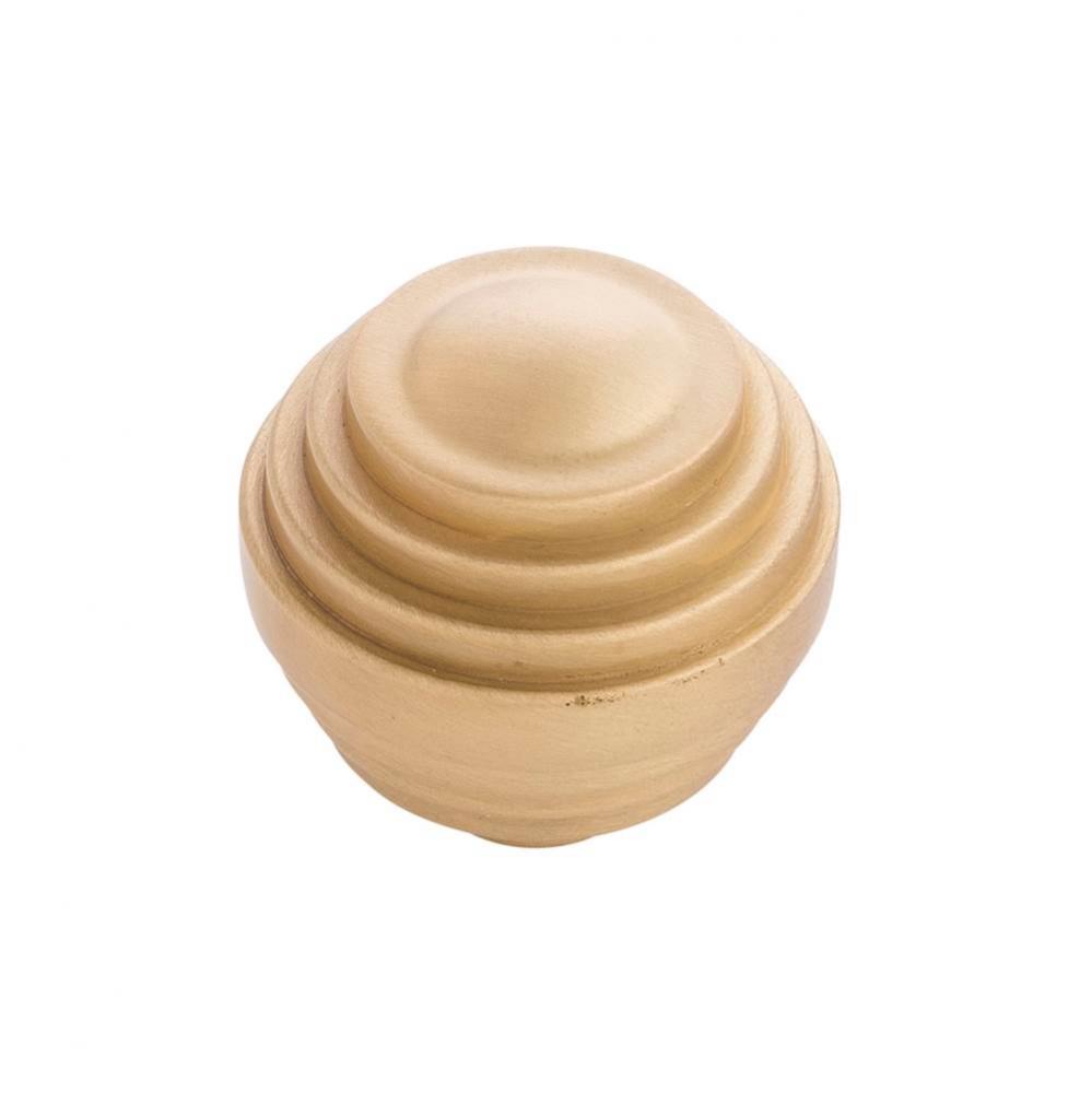 Sinclaire Collection Knob 1-3/8 Inch Diameter Brushed Golden Brass Finish (10 Pack)