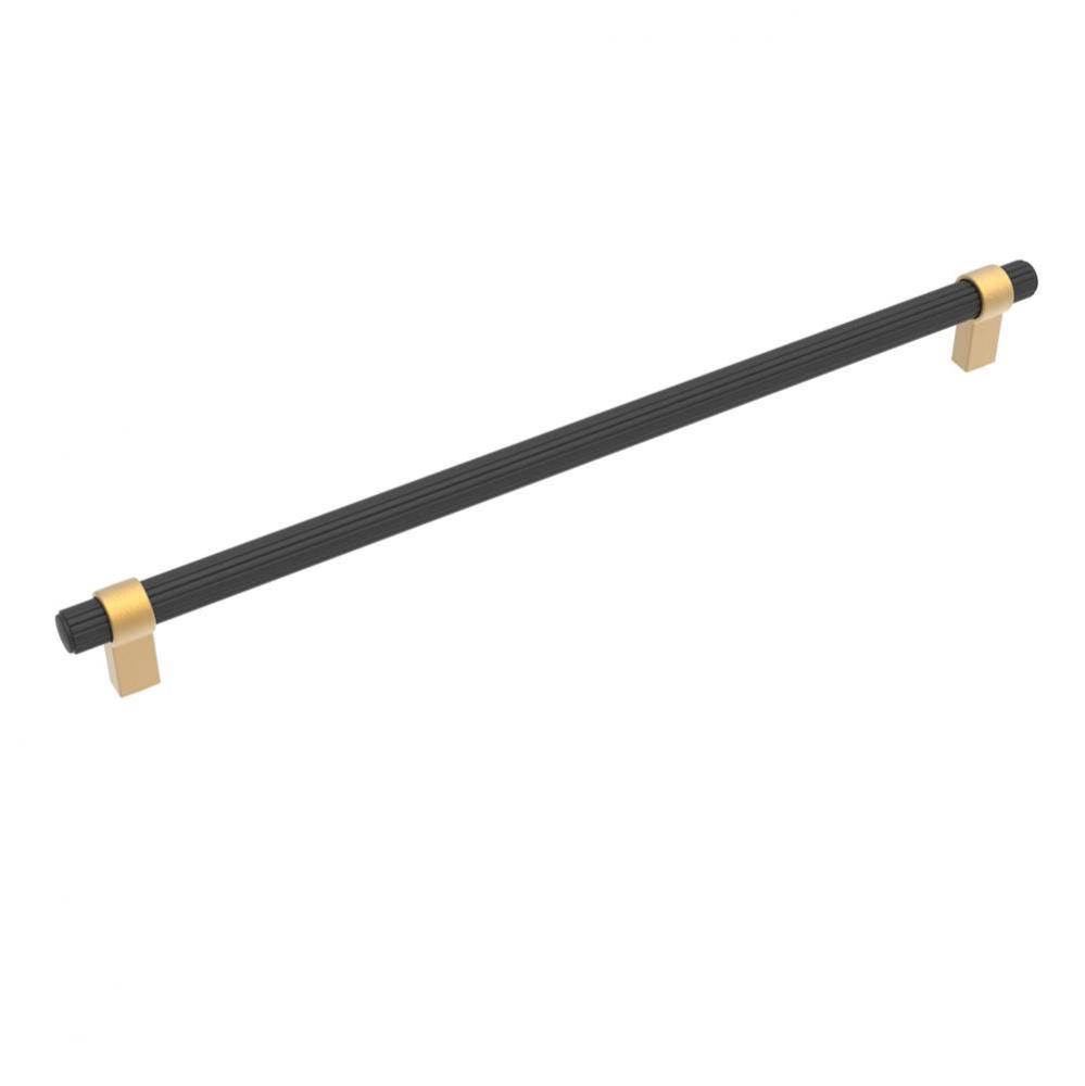 Sinclaire Collection Appliance Pull 18 Inch Center to Center Matte Black and Brushed Golden Brass