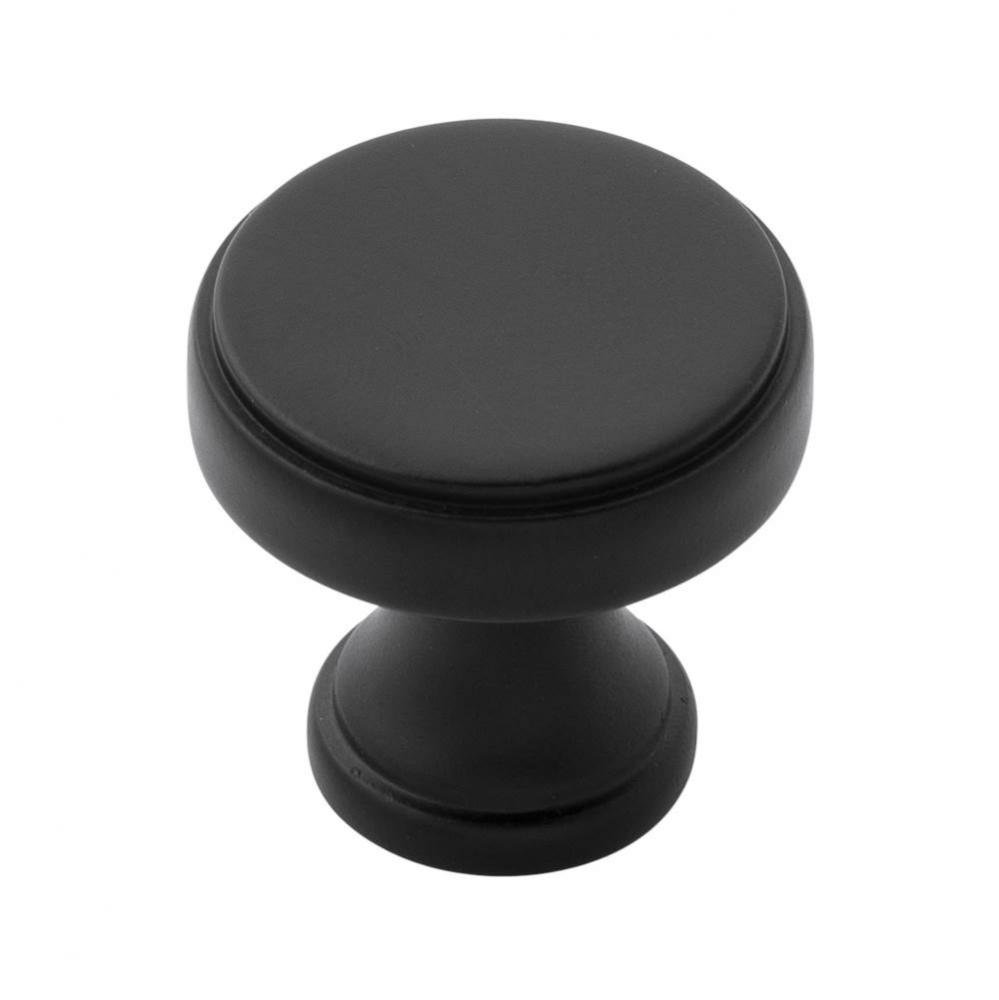 Brownstone Collection Knob 1-1/8 Inch Square Matte Black Finish (10 Pack)