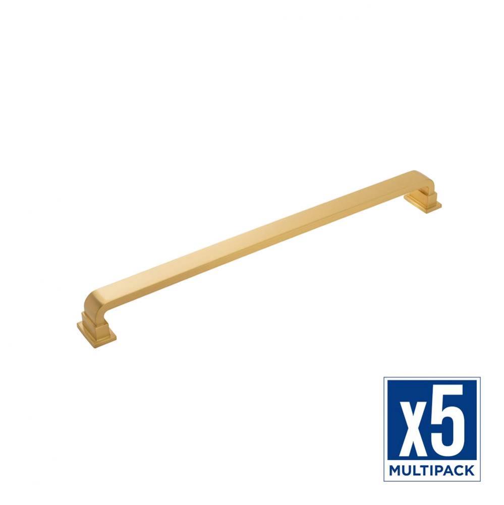 Brighton Collection Appliance Pull 18 Inch Center to Center Brushed Golden Brass Finish (5 Pack)