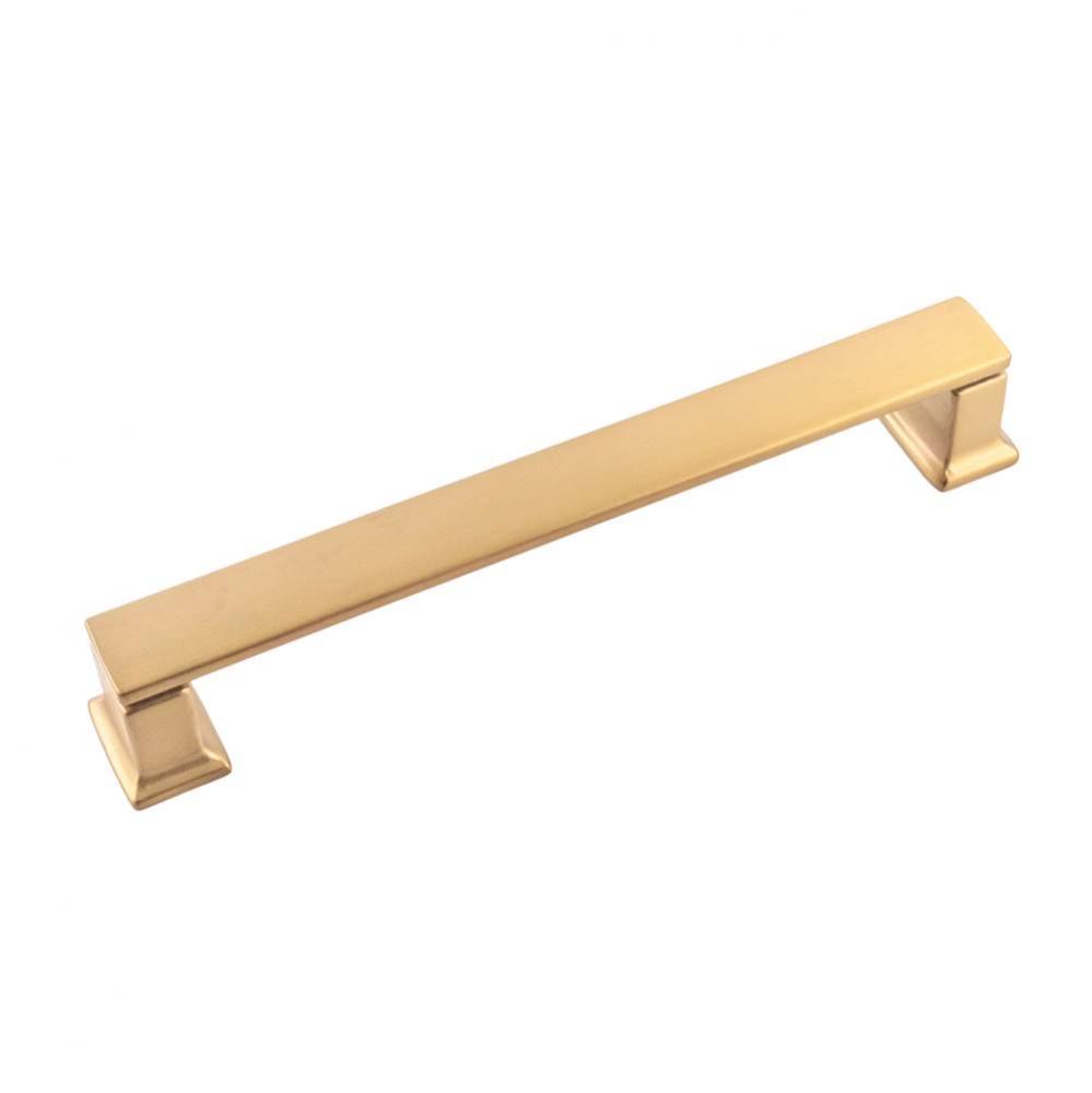 Cambridge Collection Pull 6-5/16 Inch (160mm) Center to Center Brushed Golden Brass Finish