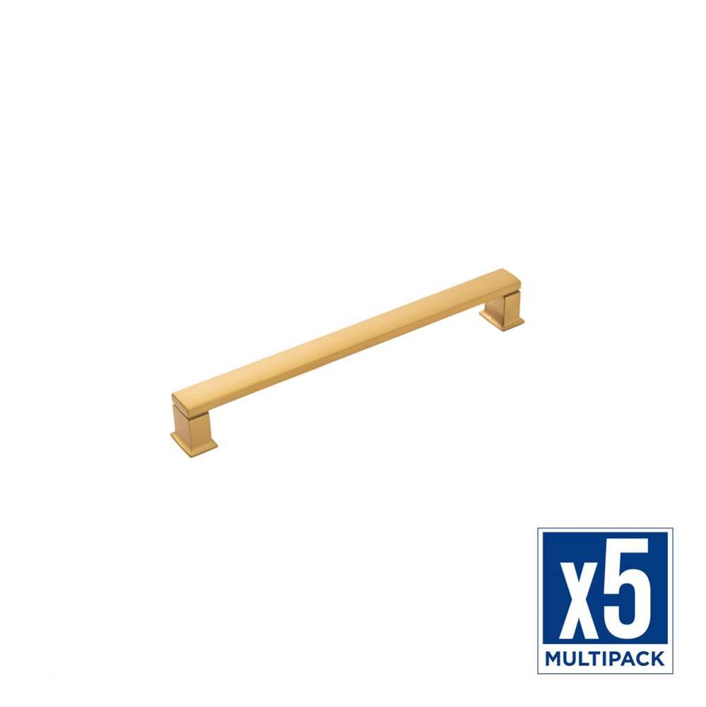 Cambridge Collection Appliance Pull 12 Inch Center to Center Brushed Golden Brass Finish (5 Pack)