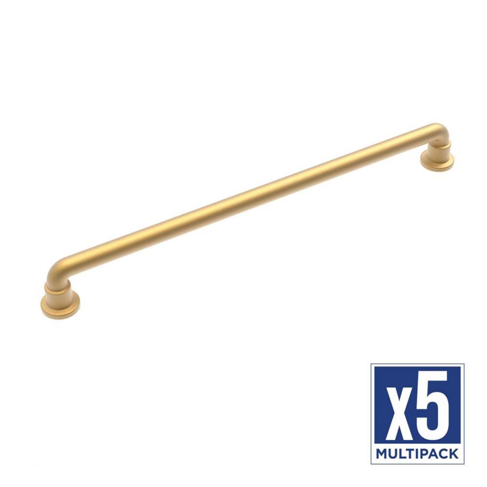 Urbane Collection Appliance Pull 18 Inch Center to Center Brushed Golden Brass Finish (5 Pack)