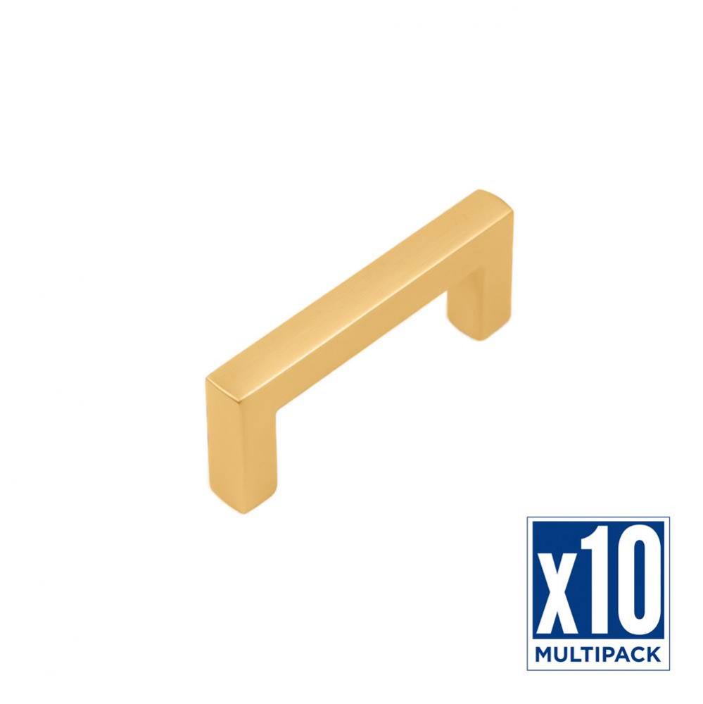 Coventry Collection Pull 3 Inch Center to Center Brushed Golden Brass Finish (10 Pack)