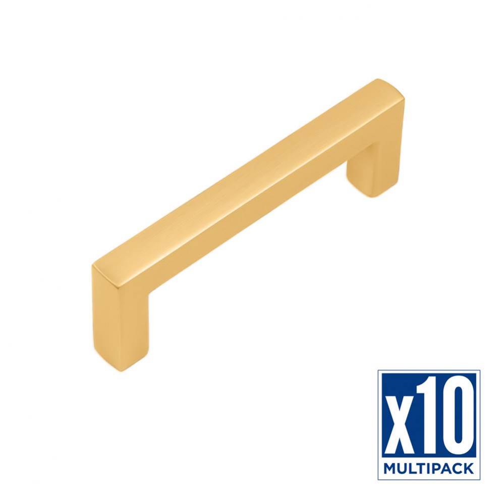 Coventry Collection Pull 3-3/4 Inch (96mm) Center to Center Brushed Golden Brass Finish (10 Pack)