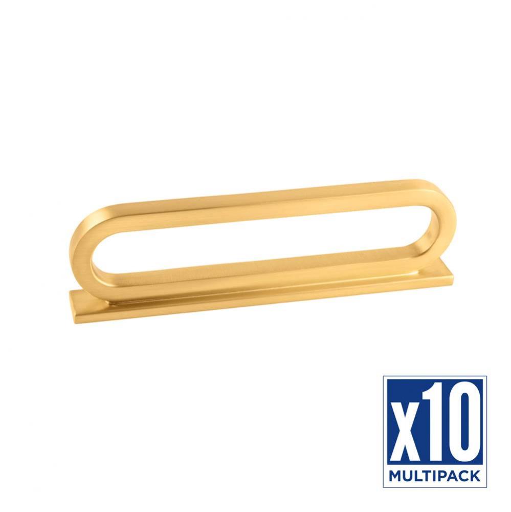 Corsa Collection Pull 3 Inch and 3-3/4 Inch (96mm) Center to Center Brushed Golden Brass Finish (1
