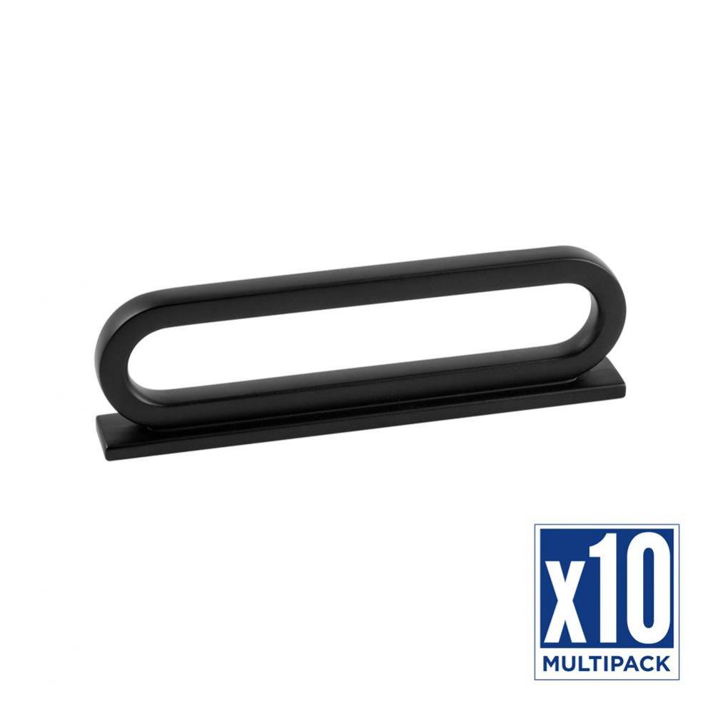 Corsa Collection Pull 3 Inch and 3-3/4 Inch (96mm) Center to Center Matte Black Finish (10 Pack)