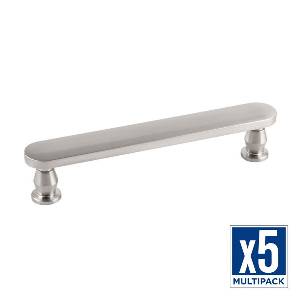 Anders Collection Pull 5-1/16 Inch (128mm) Center to Center Satin Nickel Finish (5 Pack)