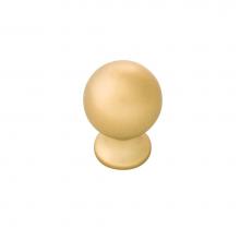 Belwith Keeler B076288-BGB-10B - Fuller Collection Knob 1 Inch Diameter Brushed Golden Brass Finish (10 Pack)