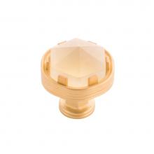 Belwith Keeler B076304GF-BGB-10B - Chrysalis Collection Knob 1-3/16 Inch Diameter Brushed Golden Brass with Frosted Glass Finish (10