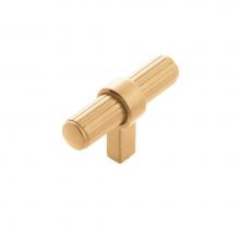 Belwith Keeler B076886-BGB-10B - Sinclaire Collection T-Knob 2-3/8 Inch x 3/4 Inch Brushed Golden Brass Finish (10 Pack)