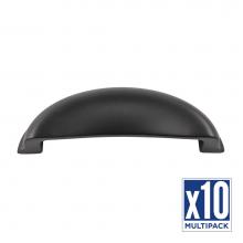 Belwith Keeler B077090-MB-10B - Fuller Collection Cup Pull 3-3/4 Inch (96mm) Center to Center Matte Black Finish (10 Pack)
