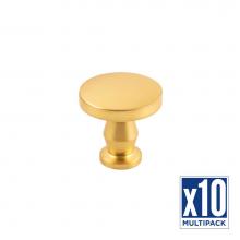 Belwith Keeler B078788BGB-10B - Anders Collection Knob 1-1/4 Inch Diameter Brushed Golden Brass Finish (10 Pack)
