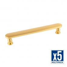 Belwith Keeler B078791BGB-5B - Anders Collection Pull 6-5/16 Inch (160mm) Center to Center Brushed Golden Brass Finish (5 Pack)