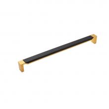 Belwith Keeler B079355WB-BGB - Fuse Collection Appliance Pull 18 Inch Center to Center Brushed Golden Brass with Black Wood Finis