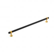 Belwith Keeler B079399-MBBGB - Ostia Collection Appliance Pull 18 Inch Center to Center Matte Black and Brushed Golden Brass Fini
