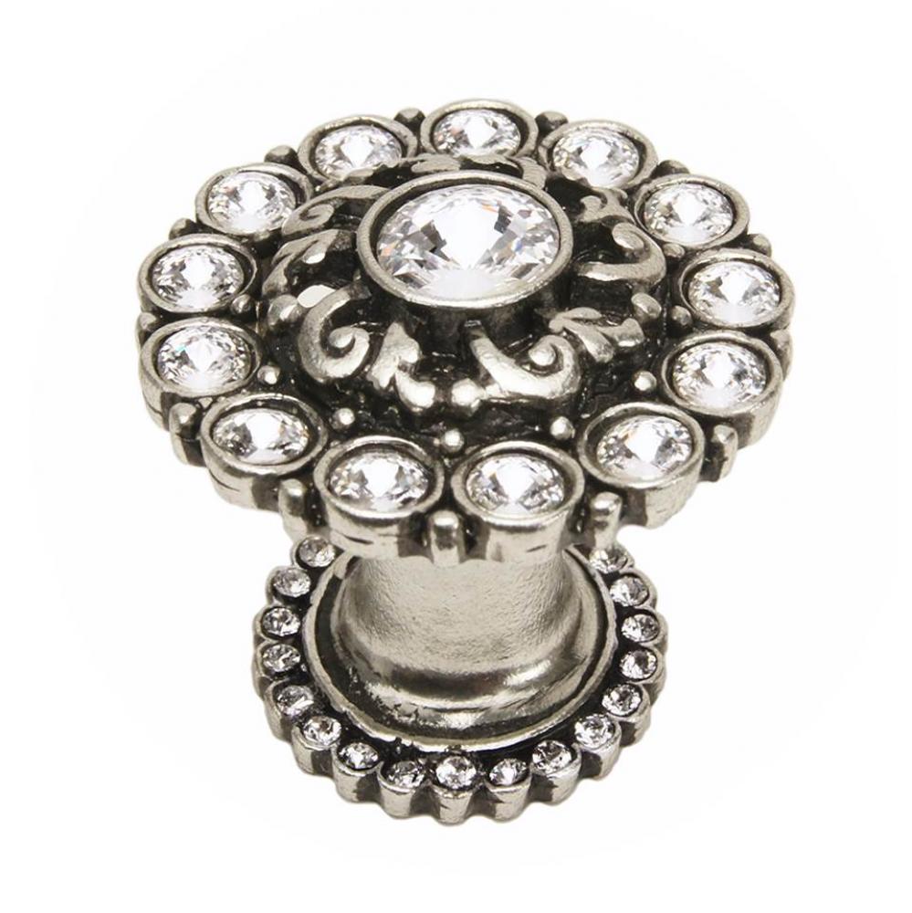 Cache Large Round Multi Crystals Knob w/ Halo Platform w/ Swarovski Crystals