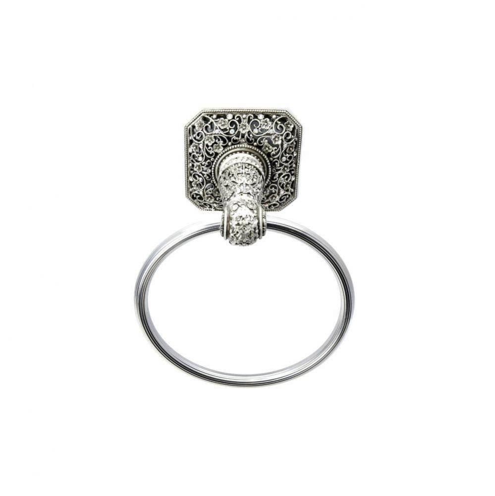 Juliane Grace Full Swing Towel Smooth Ring w/ Swarovski Crystals