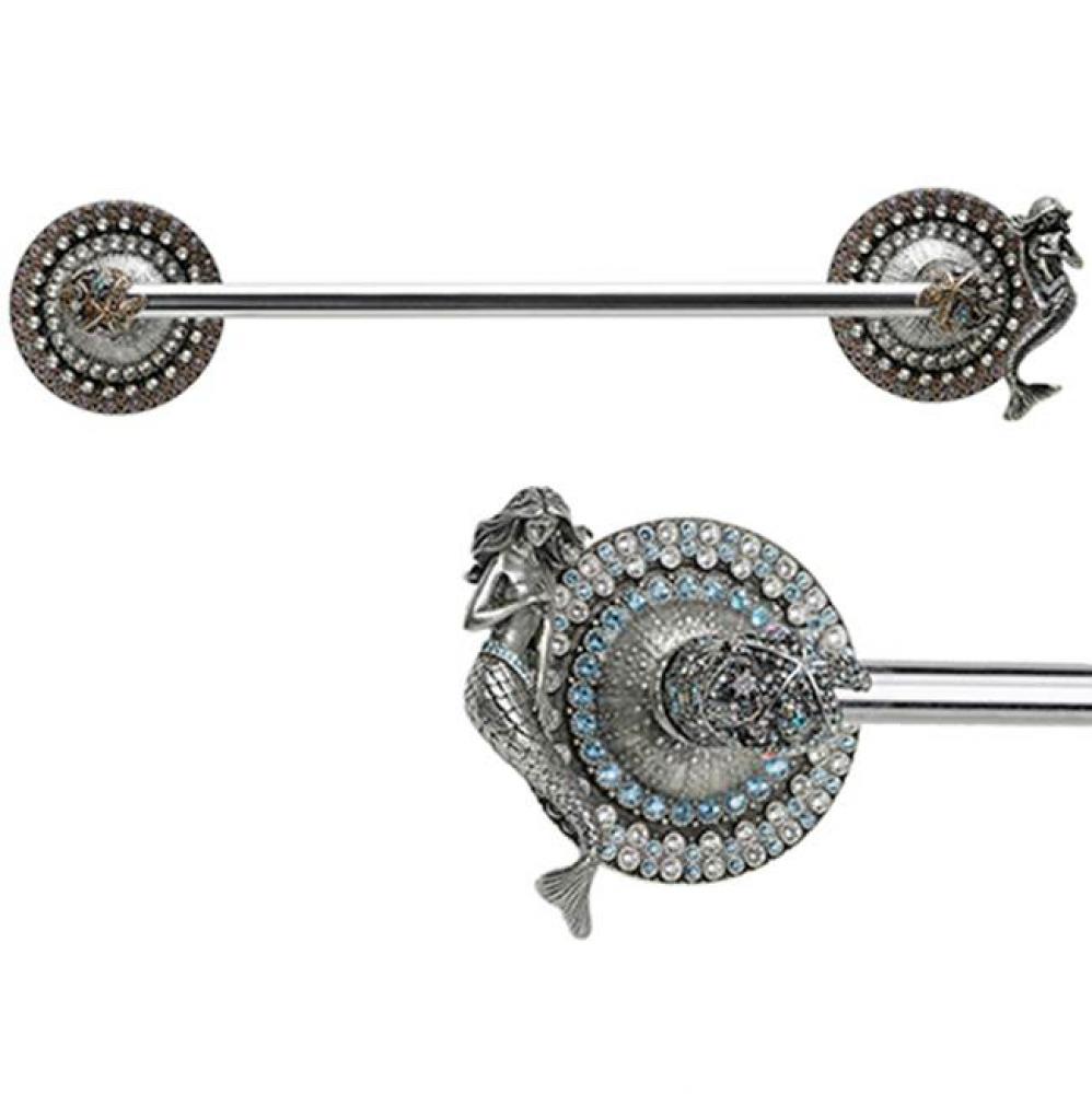 Coastal Living w/ Mermaid 24'' O.C. Approx Towel Bar w/ Swarovski Crystals