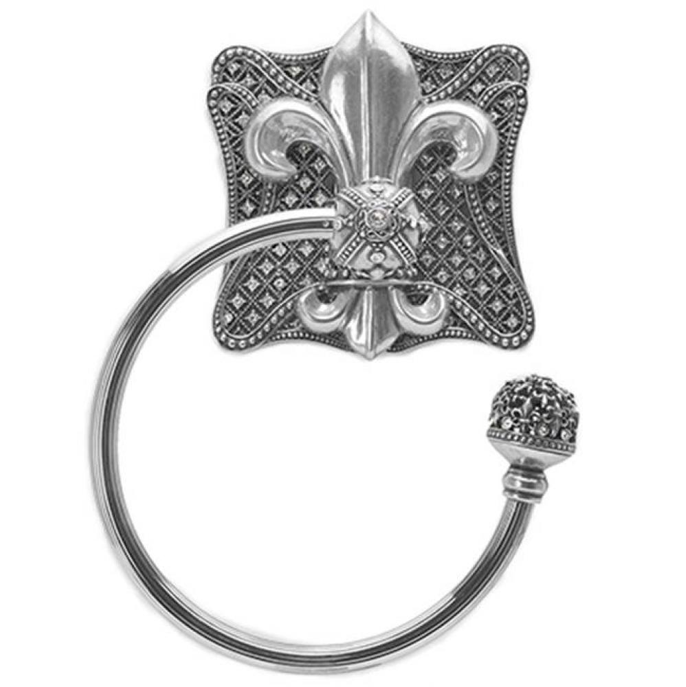 Versailles Swing Towel Smooth Ring Right w/Swarovski Crystals