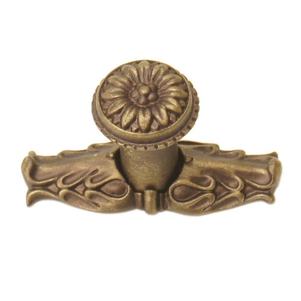 Acanthus Antique Brass Small Knob Rosette Style With Rope Small Back Plate