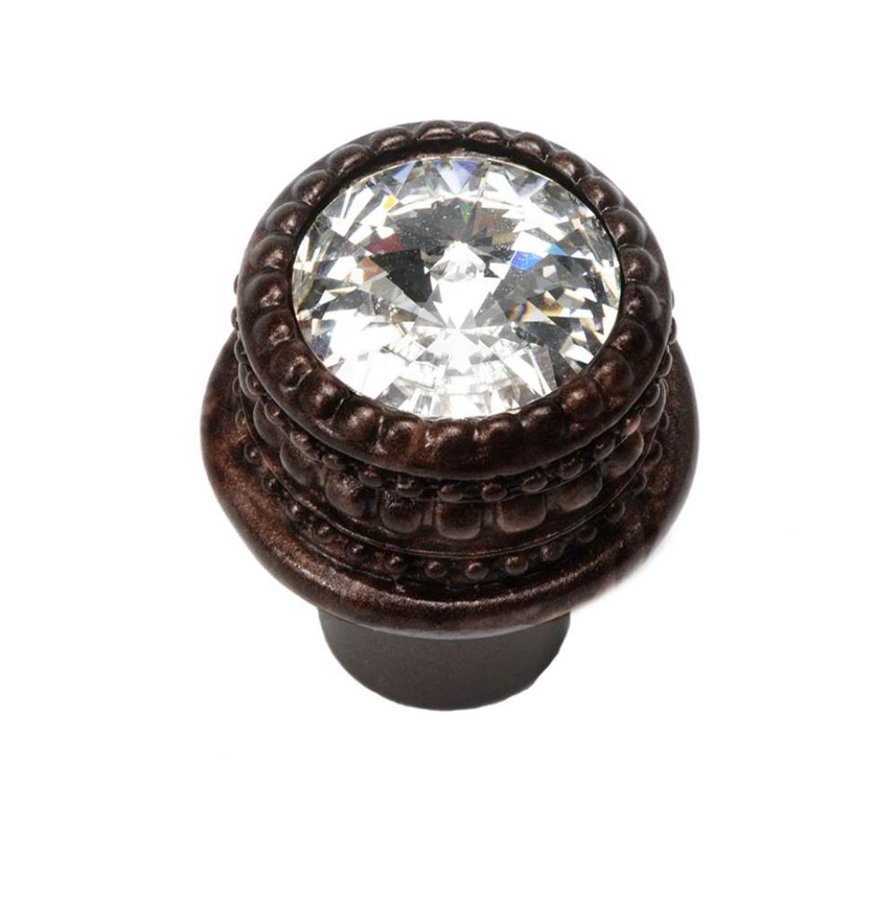 Cache Medium Round Knob w/ An 16Mm Rivoli Swarovski Crystal