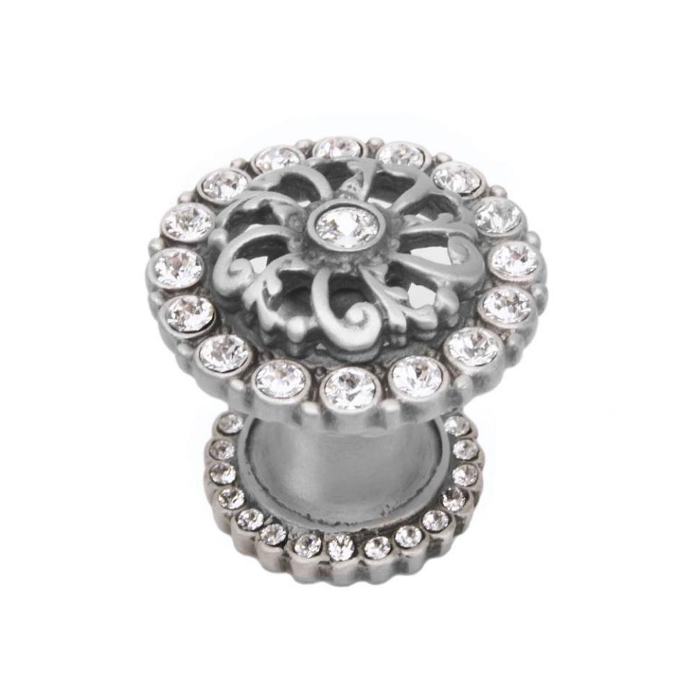 Cache Medium Round Knob w/ Halo Platform w/ Swarovski Crystals