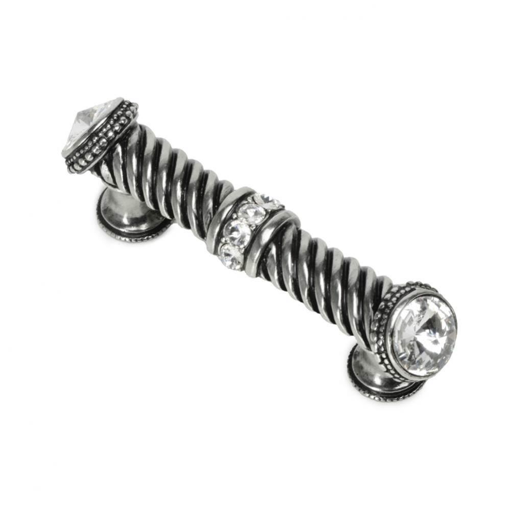 Cache 3'' O.C. Large Pull w/ End & Center 7 Rivoli Swarovski Crystals