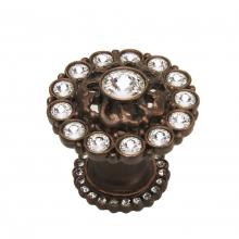 Carpe Diem Hardware 1203H-22 - Cache Large Round Multi Crystals Knob w/ Halo Platform w/ Swarovski Crystals