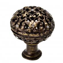 Carpe Diem Hardware 143-3 - Juliane Grace Large Knob Full Round w/ 17 Swarovski Crystals