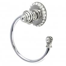 Carpe Diem Hardware 1848-9 - Cache Ll Large Swing Towel Smooth Ring Right w/ 42 Rivoli Swarovski Crystals